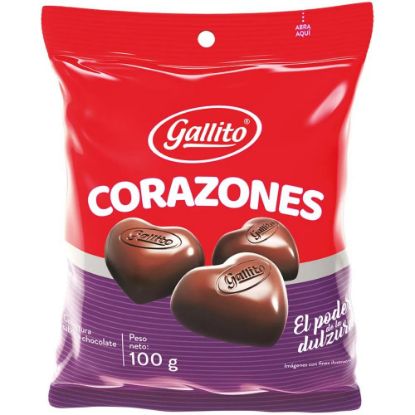 Imagen de Chocolate Gallito Corazón 25 Unidades 100 Gr