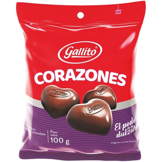 Imagen de Chocolate Gallito Corazón 25 Unidades 100 Gr