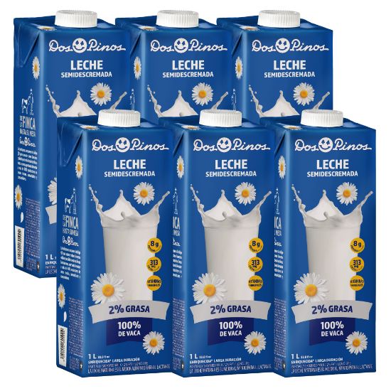 Imagen de 6 Pack Leche UHT Semidescremada 2% 1L