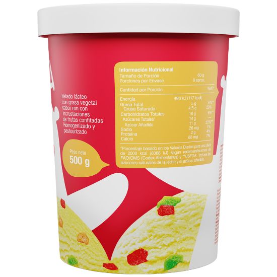 Imagen de Helado Alaska Ron con Frutas 1/4GL