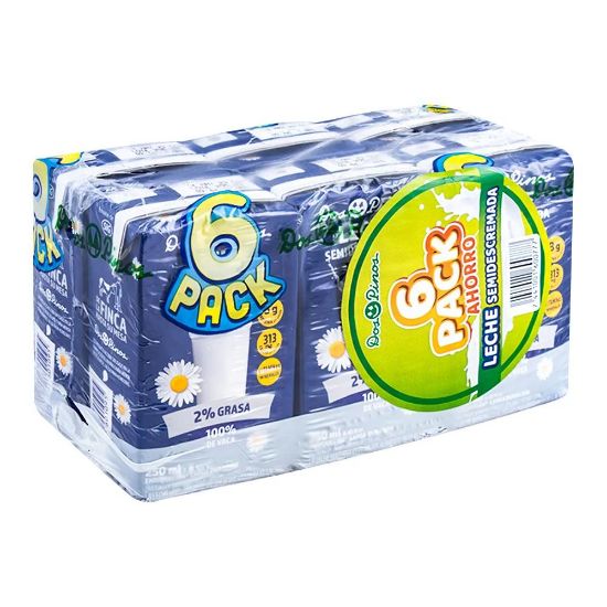 Imagen de 6 Pack Leche UHT Semidescremada 2% 250ml