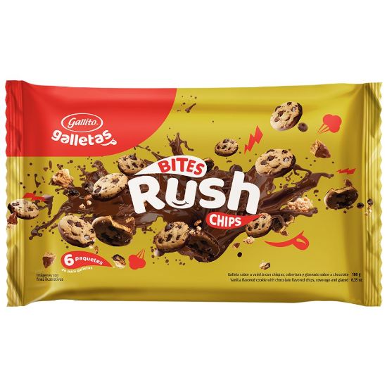 Imagen de Galletas Rush Bites Gallito 240g 6un