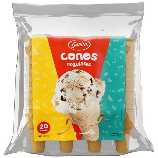 Imagen de Conos Regulares Gallito 100g- 20un