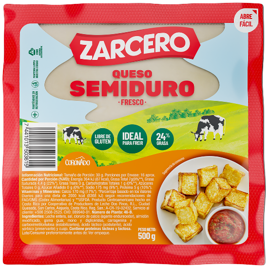 Imagen de Queso Fresco Zarcero Semiduro 500g